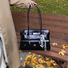 Large Capacity Briefcase Shoulder Bag for Women, Work Handbag