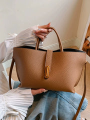 Textured Large Bucket Bag for Women, Crossbody Shoulder Handbag