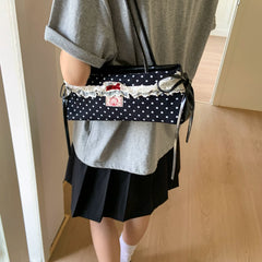 Polka Dot Shoulder Bag for Women, Large Capacity Commuter Handbag