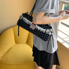 Polka Dot Shoulder Bag for Women, Large Capacity Commuter Handbag