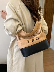 Large Capacity Suede Bucket Bag for Women, Single Shoulder Crossbody Work Commuter Handbag