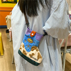 Cute Cartoon Printed Crossbody Phone Bag for Women, Shoulder Mini Handbag