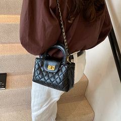 Red Diamond Quilted Small Square Crossbody Bag for Women, Casual Shoulder Handbag