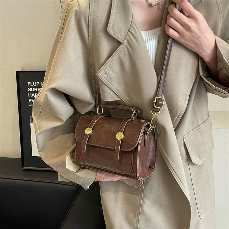 Small Square Crossbody Bag for Women, Portable Shoulder Handbag