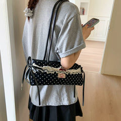 Polka Dot Shoulder Bag for Women, Large Capacity Commuter Handbag