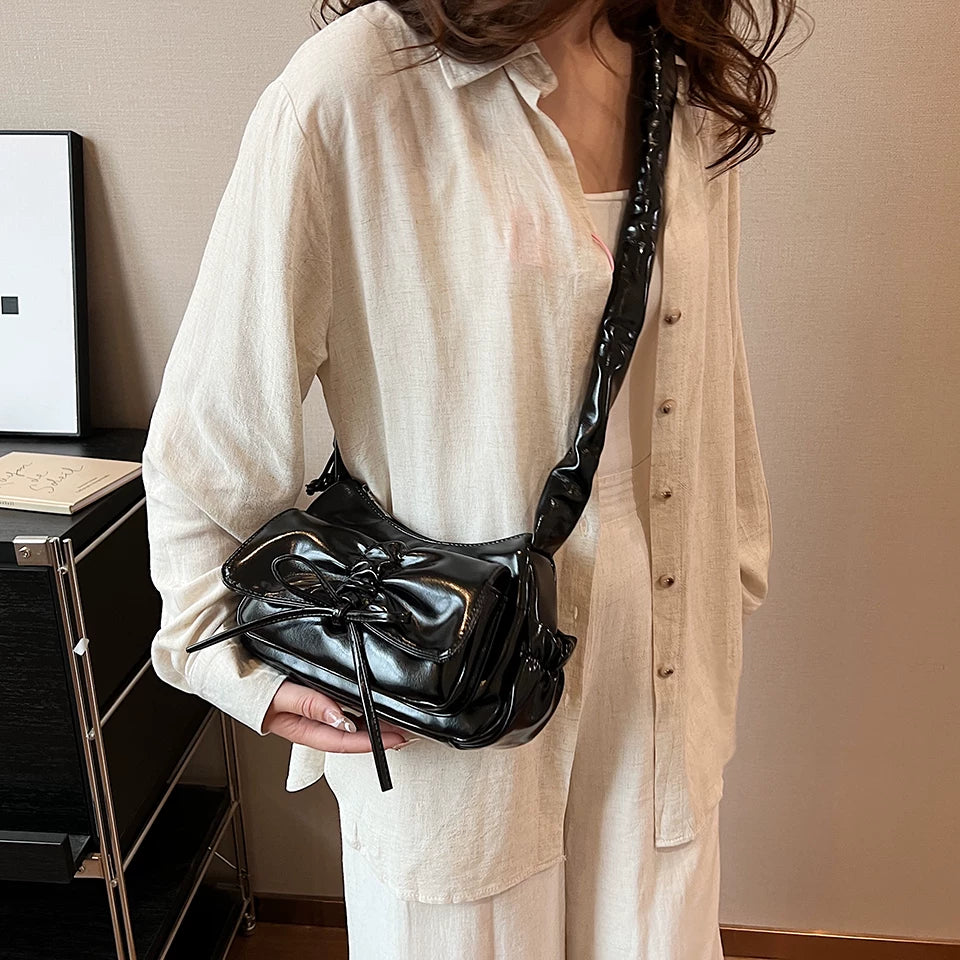 Silver Baguette Shoulder Bag for Women, Small Crossbody Handbag