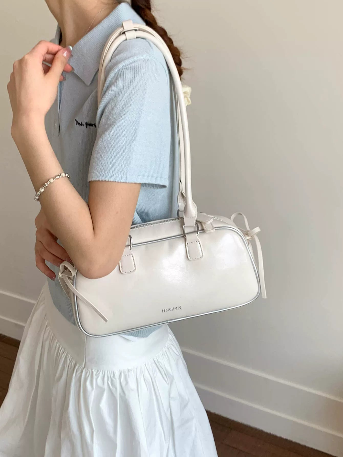 Large Red Shoulder Bag for Women, Multifunctional Underarm Handbag for Commuting