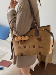 Cat Print Tote Bag for Women, Large Capacity Shoulder Bag