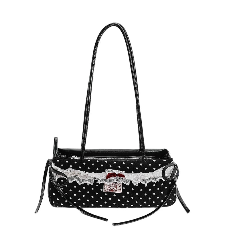 Polka Dot Shoulder Bag for Women, Large Capacity Commuter Handbag