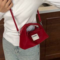 Red Shoulder Crossbody Bag for Women, Textured One-Shoulder Handbag