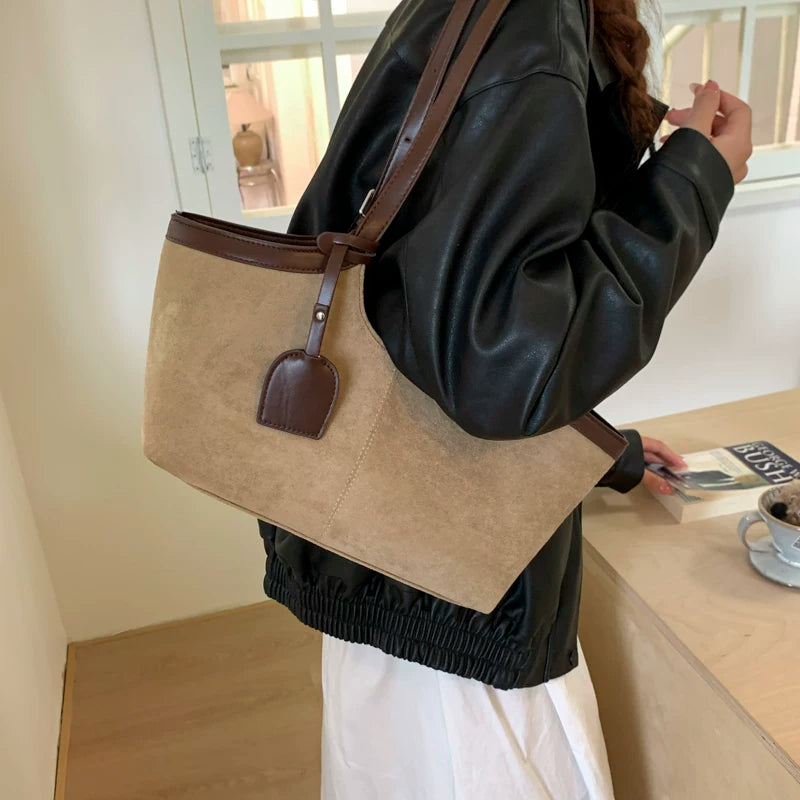 Large Capacity Underarm Shoulder Bag for Women, Retro Style Portable Commuter Handbag