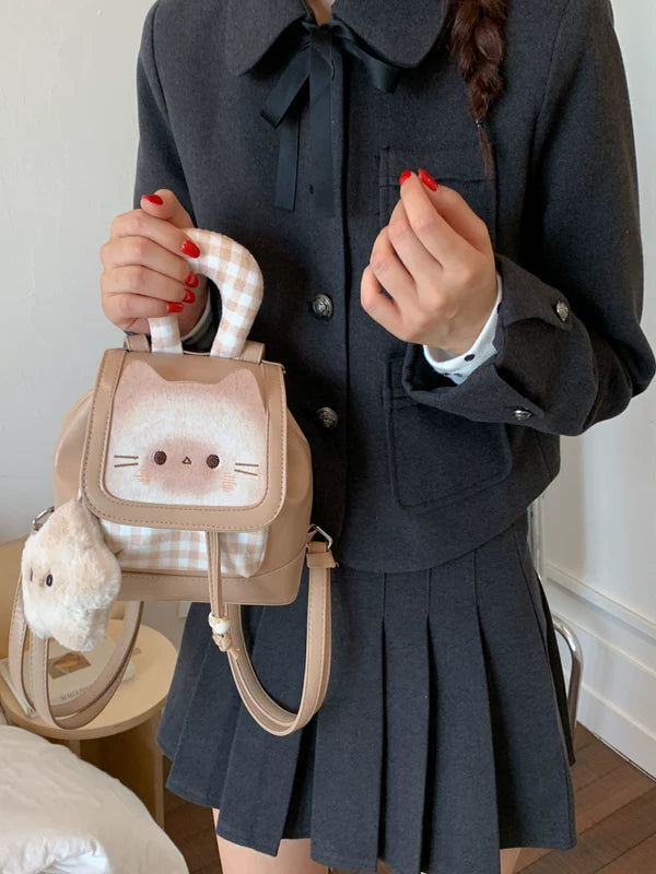 Mini Cartoon Backpack for Women, Small Travel School Bag