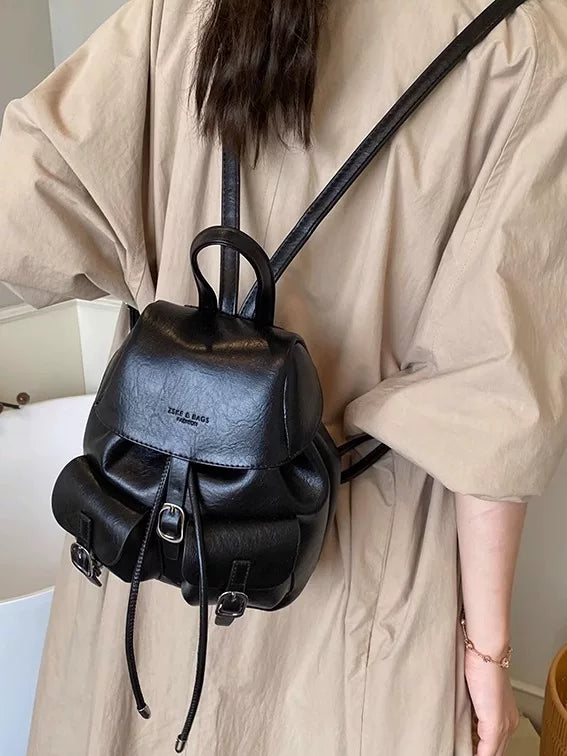 Black Large-Capacity Backpack for Women, Commuter and Travel Bag