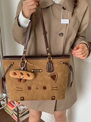 Cat Print Tote Bag for Women, Large Capacity Shoulder Bag