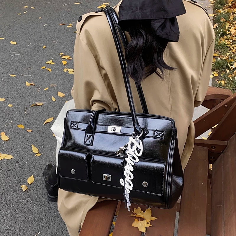 Large Capacity Briefcase Shoulder Bag for Women, Work Handbag