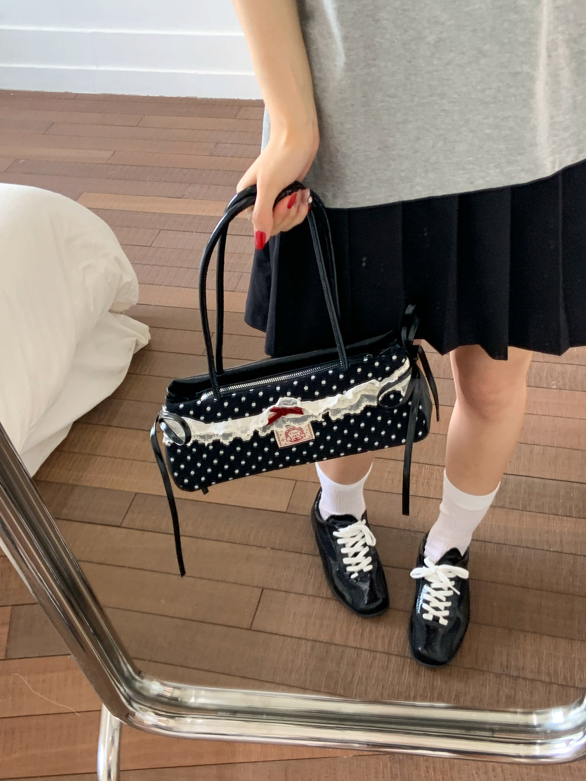 Polka Dot Shoulder Bag for Women, Large Capacity Commuter Handbag