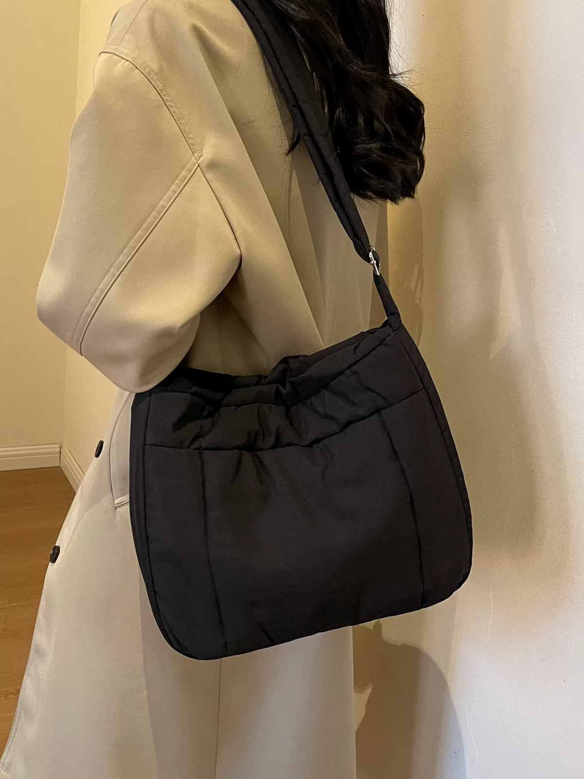 Large Capacity Puffer Tote Bag for Women, Versatile Shoulder Handheld Carry Bag