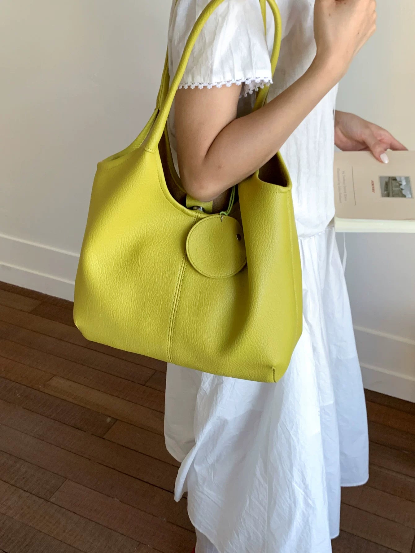 Red Large Capacity Tote Bag for Women, Portable Shoulder Handbag