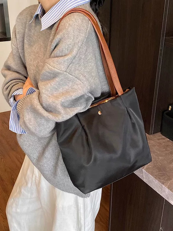 Large Red Tote Bag for Women, Spacious Shoulder Handbag for Commuting and Daily Use