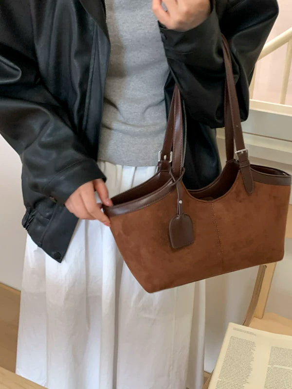 Large Capacity Underarm Shoulder Bag for Women, Retro Style Portable Commuter Handbag