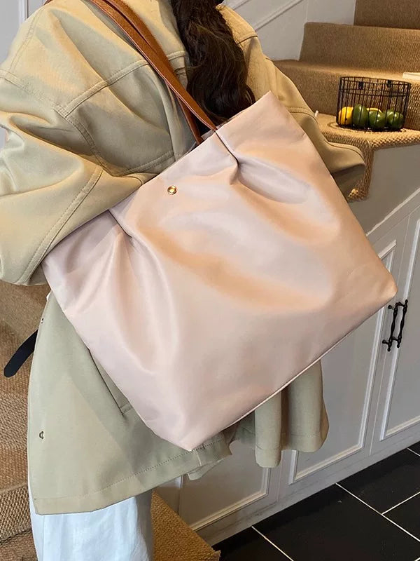 Large Red Tote Bag for Women, Spacious Shoulder Handbag for Commuting and Daily Use