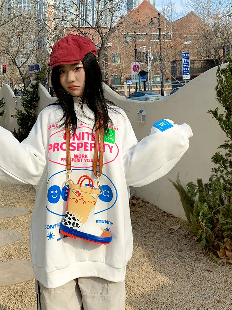 Cute Cartoon Printed Crossbody Phone Bag for Women, Shoulder Mini Handbag