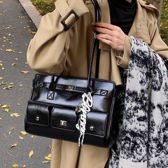 Large Capacity Briefcase Shoulder Bag for Women, Work Handbag