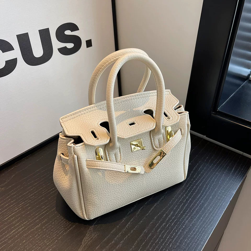 Pink Kelly Style Crossbody Bag for Women, Structured Shoulder Commuter Purse, Small Elegant Handbag