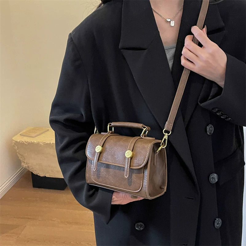 Small Square Crossbody Bag for Women, Portable Shoulder Handbag