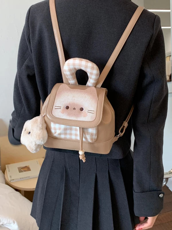 Mini Cartoon Backpack for Women, Small Travel School Bag