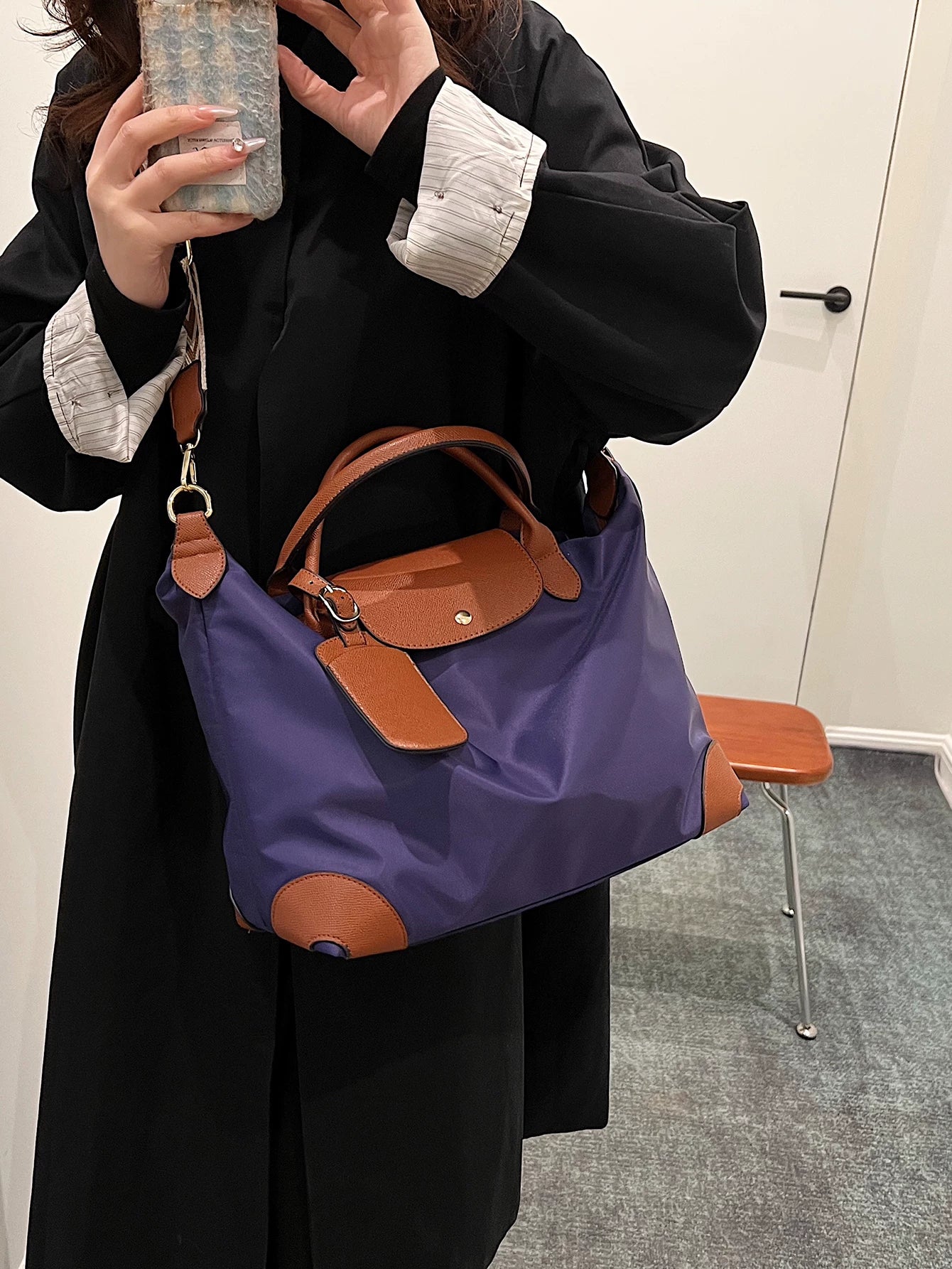 Nylon Dumpling Tote Bag for Women, Lightweight Large Capacity Shopping Handbag