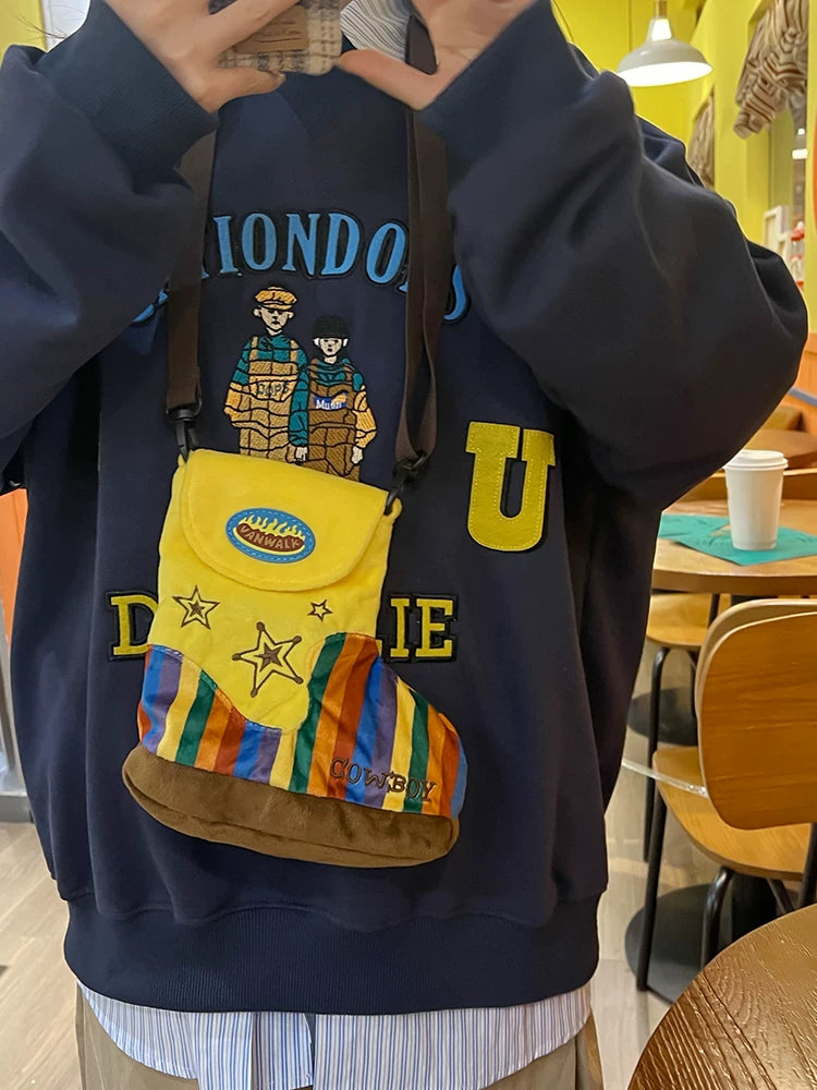 Cute Cartoon Printed Crossbody Phone Bag for Women, Shoulder Mini Handbag