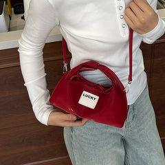 Red Shoulder Crossbody Bag for Women, Textured One-Shoulder Handbag