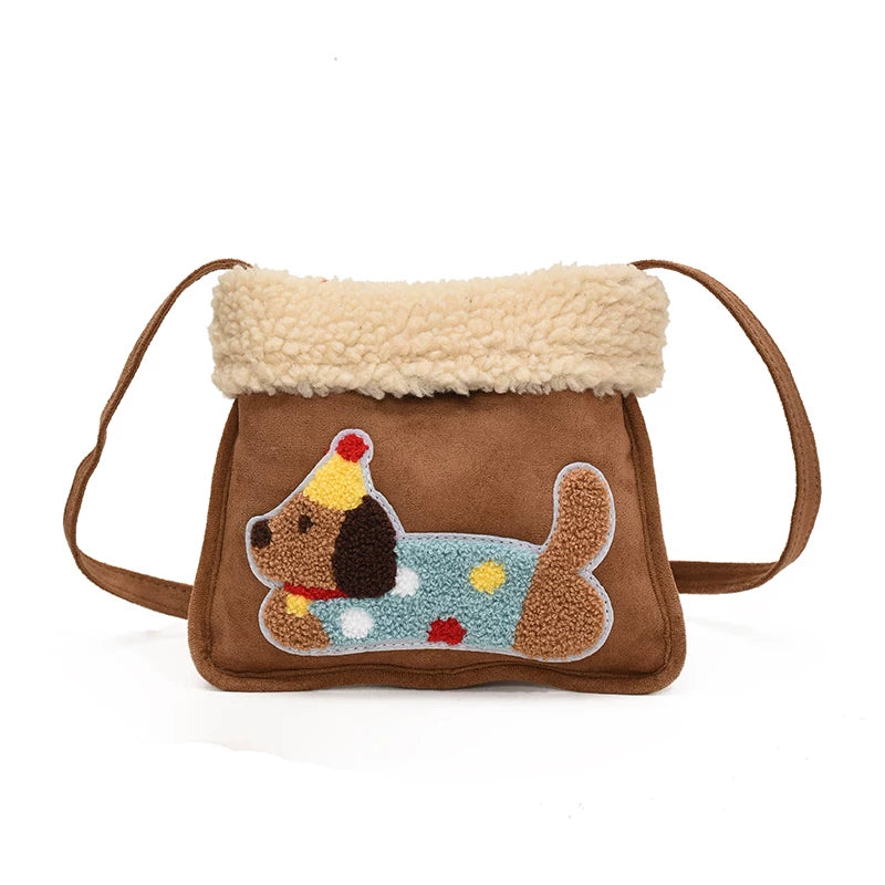 Small Puppy Print Underarm Crossbody Bag for Women, Shoulder Handbag