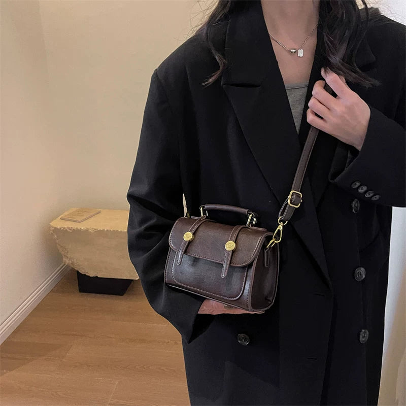 Small Square Crossbody Bag for Women, Portable Shoulder Handbag