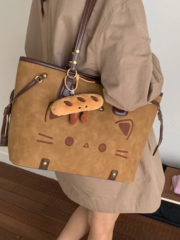 Cat Print Tote Bag for Women, Large Capacity Shoulder Bag