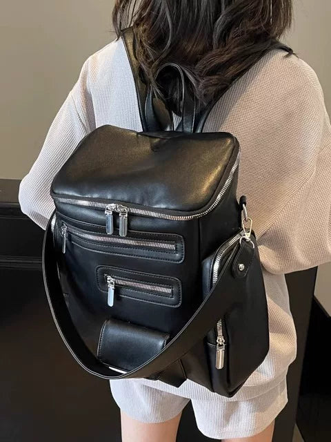 White Large Capacity Travel Backpack for Women, Oversized School Bag