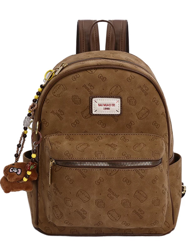 Cartoon Print Backpack for Women, Large Capacity Leisure Travel Backpack