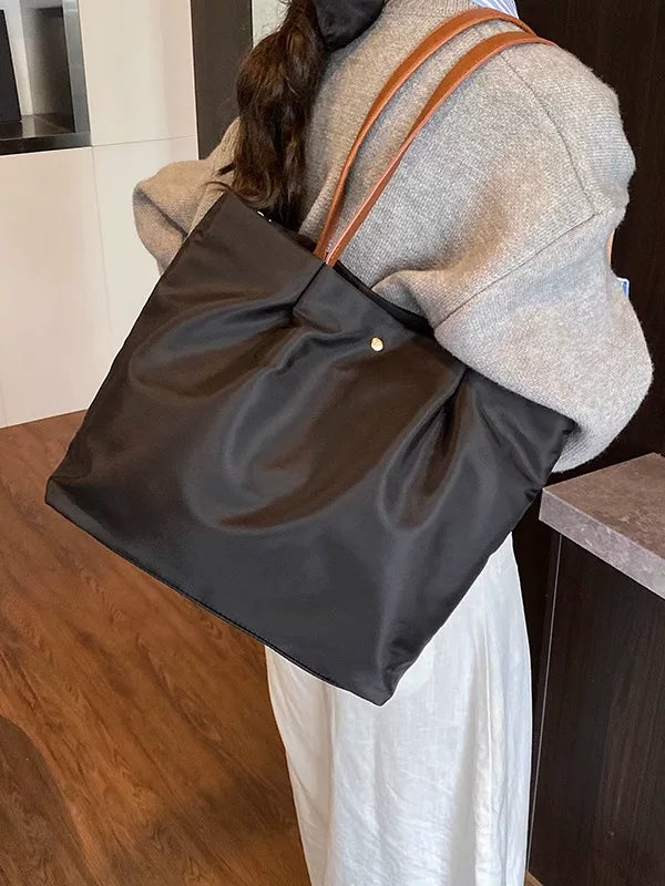 Large Red Tote Bag for Women, Spacious Shoulder Handbag for Commuting and Daily Use