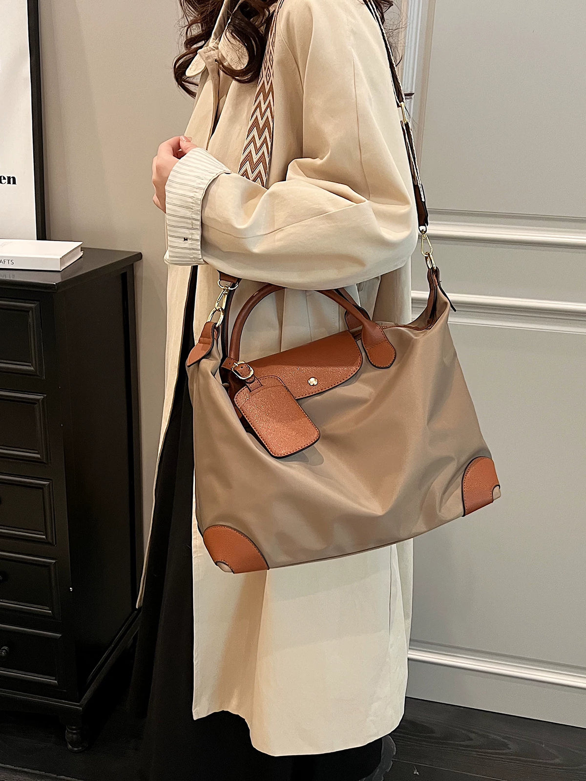 Nylon Dumpling Tote Bag for Women, Lightweight Large Capacity Shopping Handbag